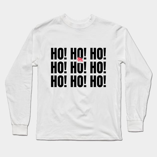 HO! HO! HO! santa bold typography christmas design Long Sleeve T-Shirt by huyammina